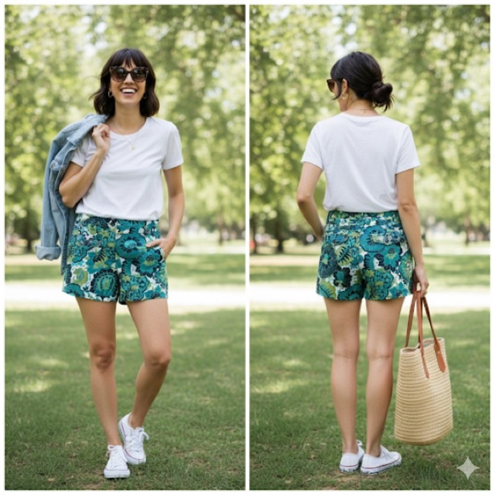 Ann TaylorLoft Floral Rivera Shorts Size 10 ( NWOT)